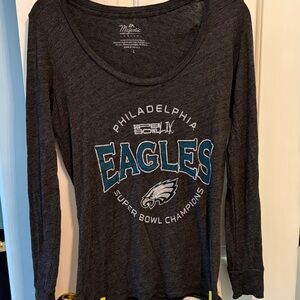 Majestic Women's Philadelphia Eagles Long Sleeve Tee - Gray